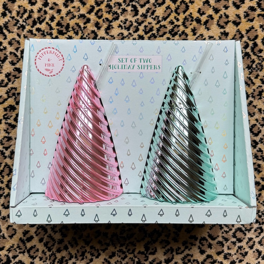 Christmas Tree Sippers (set of 2) (NIB)